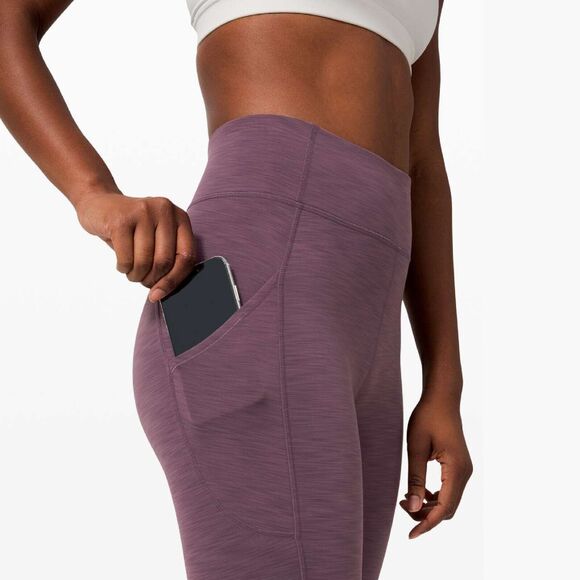Lululemon Invigorate High-Rise Crop 23" Leggings Size 4 Black Currant Tight - Picture 4 of 12